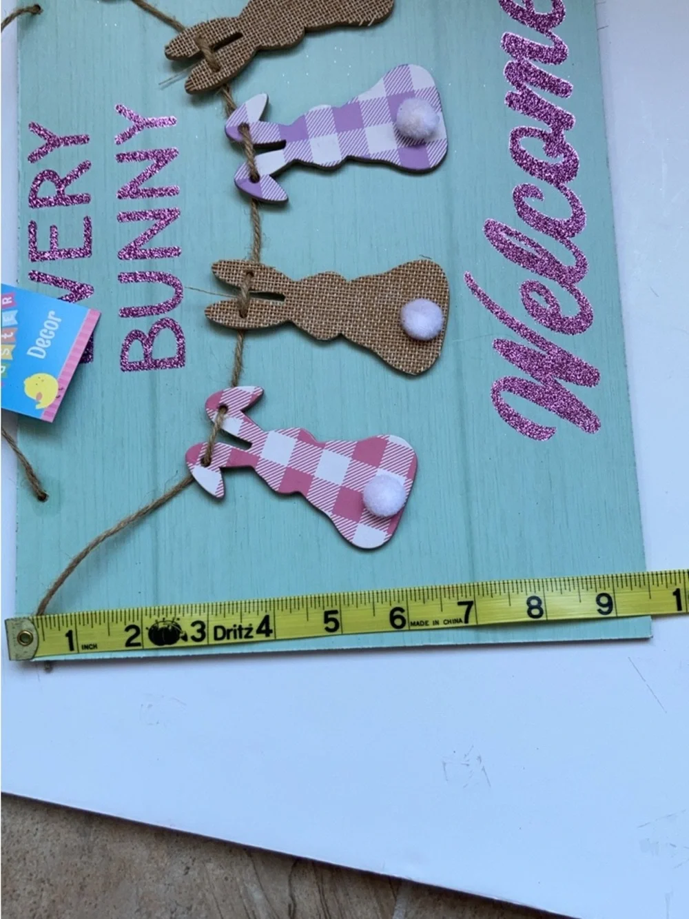 Every bunny welcome Easter spring front door sign decor art NEW 3-d Shabby chic - Picture 8 of 11